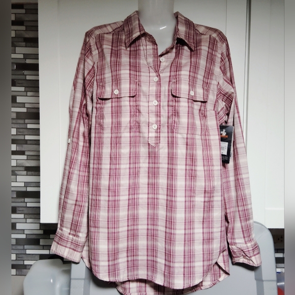 Ridgecut Tops - Burgundy Ridgecut Toughwear Flannel Shirt Sz-M